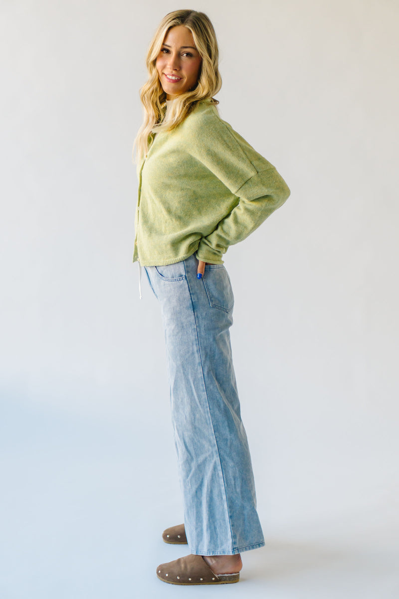 The Riggs Button-Down Sweater in Lemongrass