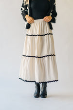 The Perrigo Tiered Maxi Skirt in Oatmeal