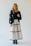 The Perrigo Tiered Maxi Skirt in Oatmeal