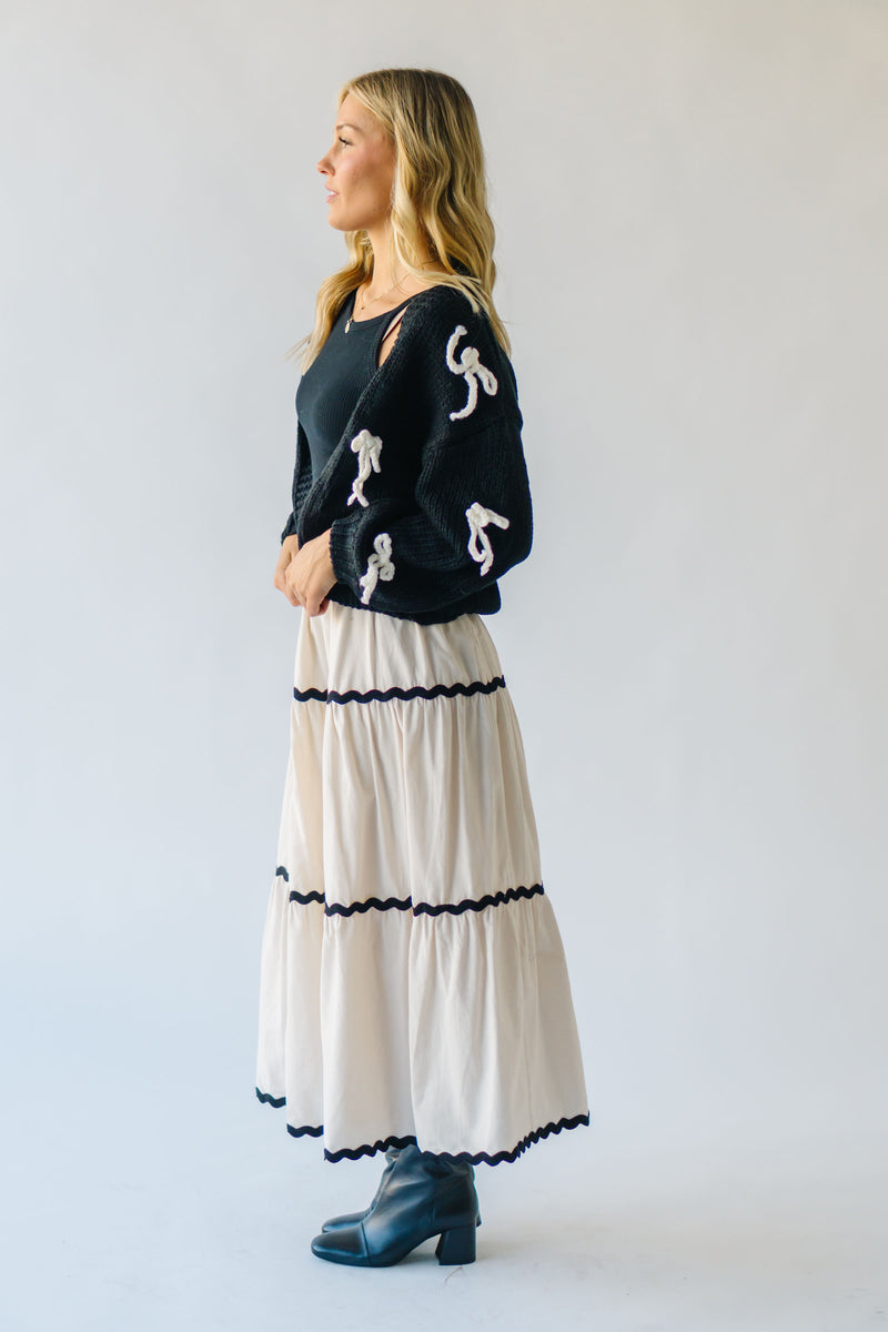 The Perrigo Tiered Maxi Skirt in Oatmeal