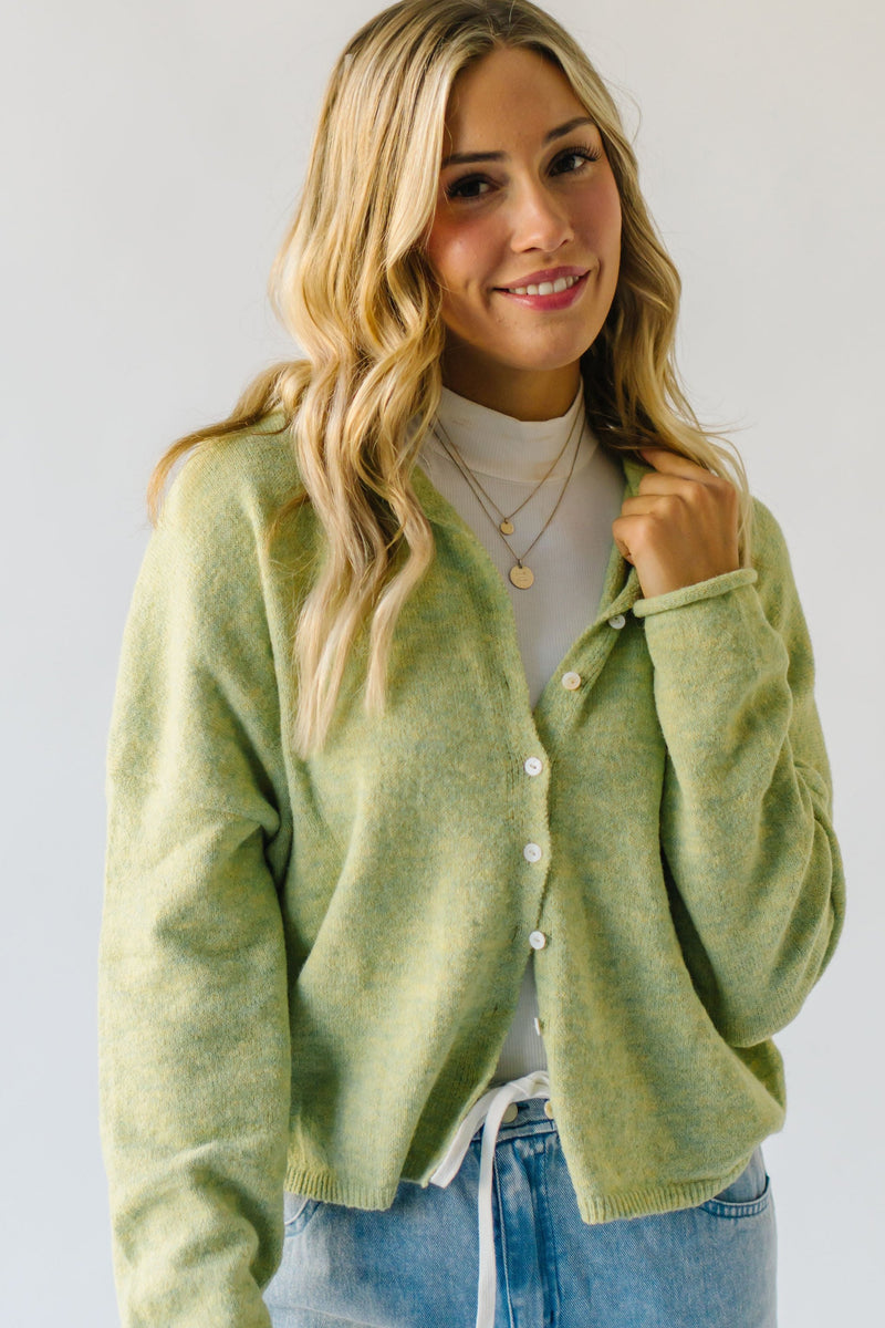 The Riggs Button-Down Sweater in Lemongrass