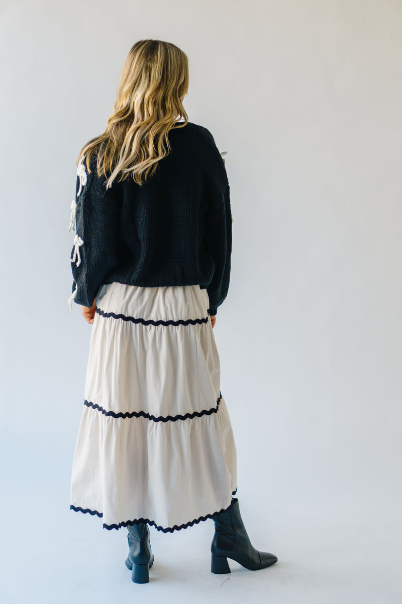 The Perrigo Tiered Maxi Skirt in Oatmeal