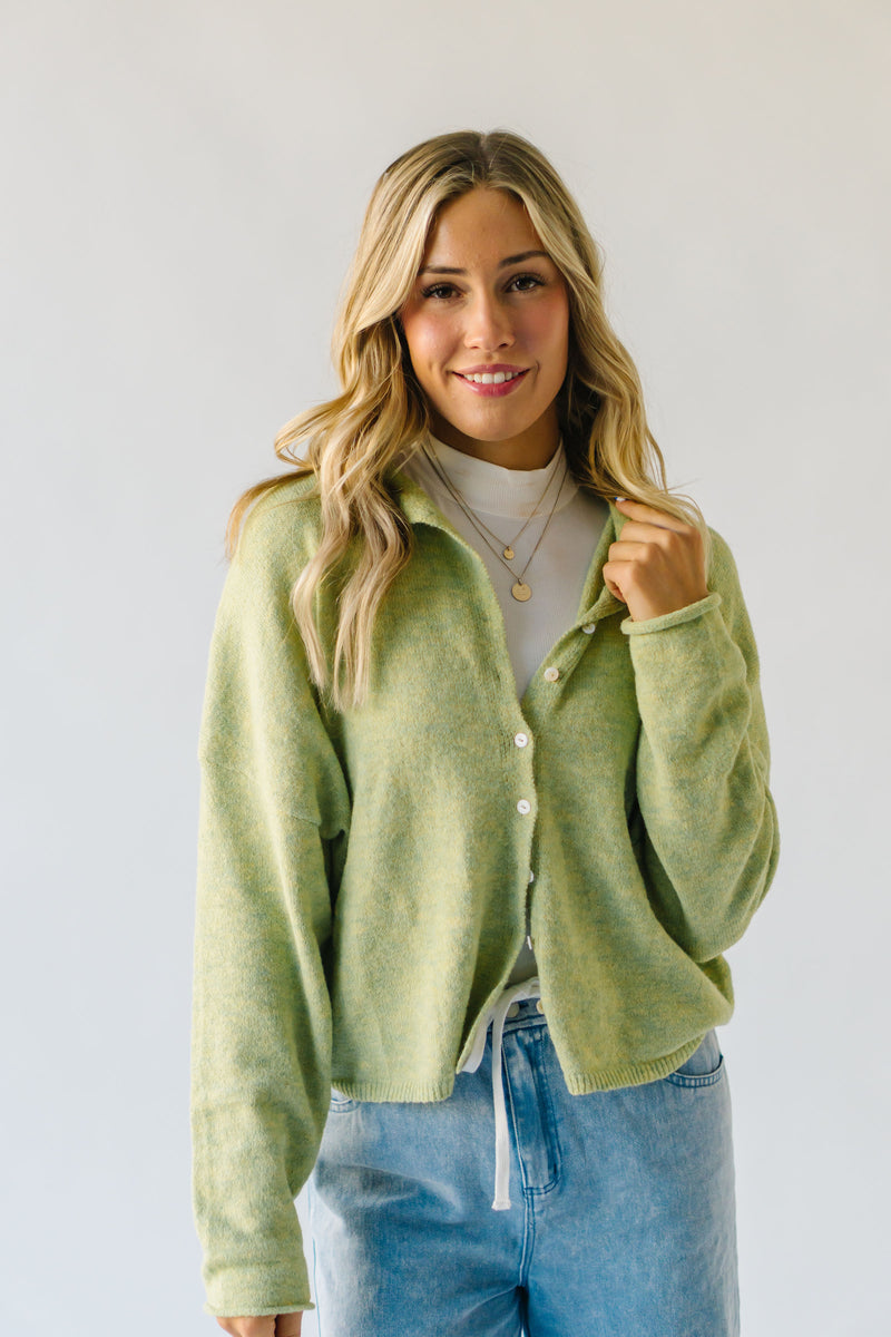 The Riggs Button-Down Sweater in Lemongrass