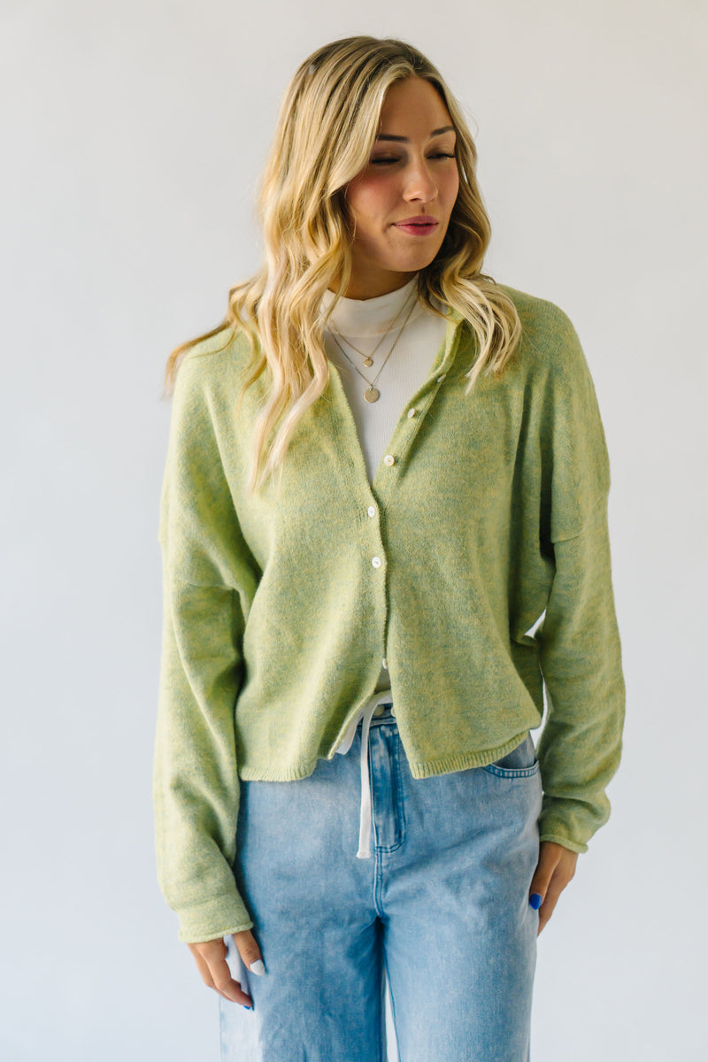 The Riggs Button-Down Sweater in Lemongrass