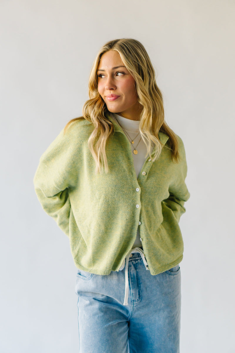 The Riggs Button-Down Sweater in Lemongrass