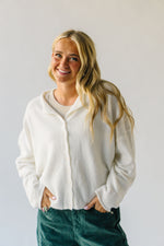 The Riggs Button-Down Sweater in White