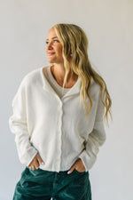 The Riggs Button-Down Sweater in White