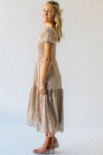 The Hollberg Crochet Hemmed Midi Dress in Stone