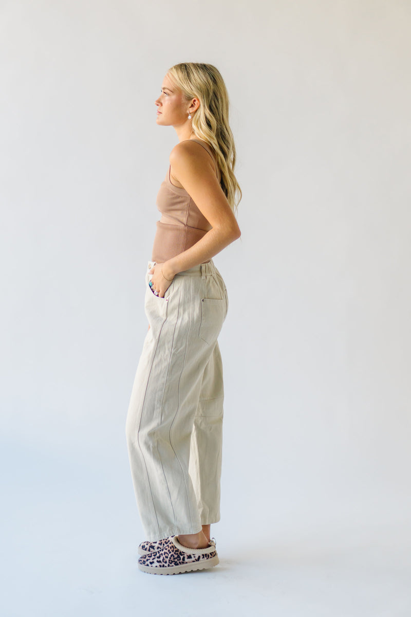 The Wolford Barrel Pant in Taupe