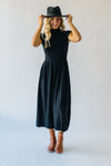 The Stansberry Mock Neck Midi Dress in Black