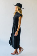 The Stansberry Mock Neck Midi Dress in Black