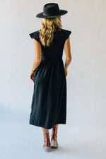 The Stansberry Mock Neck Midi Dress in Black