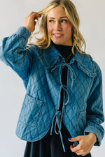 The Sardo Collared Denim Jacket in Medium Blue