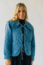 The Sardo Collared Denim Jacket in Medium Blue