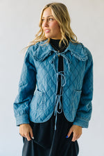 The Sardo Collared Denim Jacket in Medium Blue