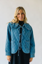 The Sardo Collared Denim Jacket in Medium Blue