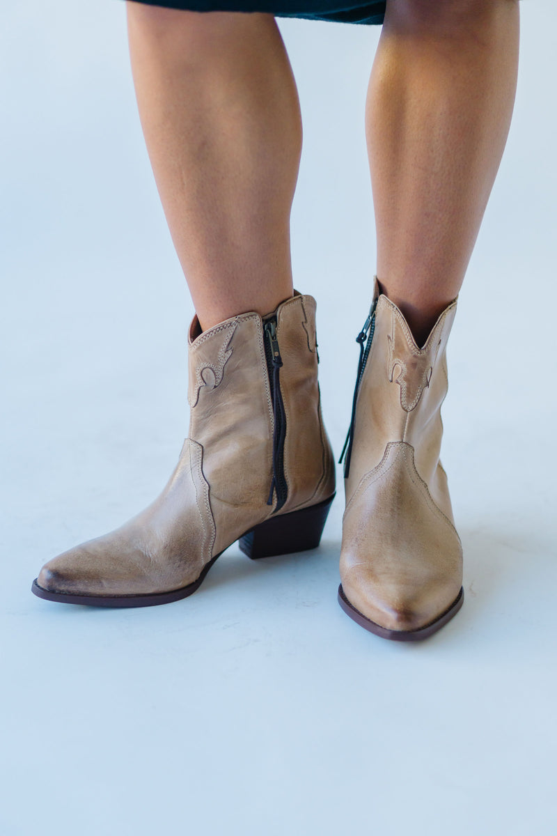 Free People: New Frontier Western Boot in Distressed Tan