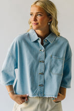 The Jensvold Cropped Denim Jacket in Light Blue