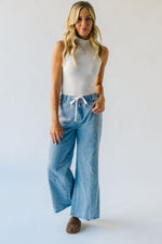 The Towslee Wide Leg Denim Jean in Light Blue