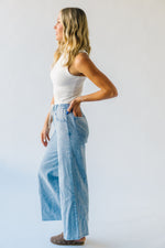 The Towslee Wide Leg Denim Jean in Light Blue