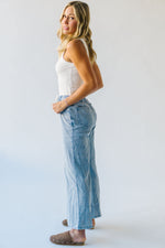 The Towslee Wide Leg Denim Jean in Light Blue