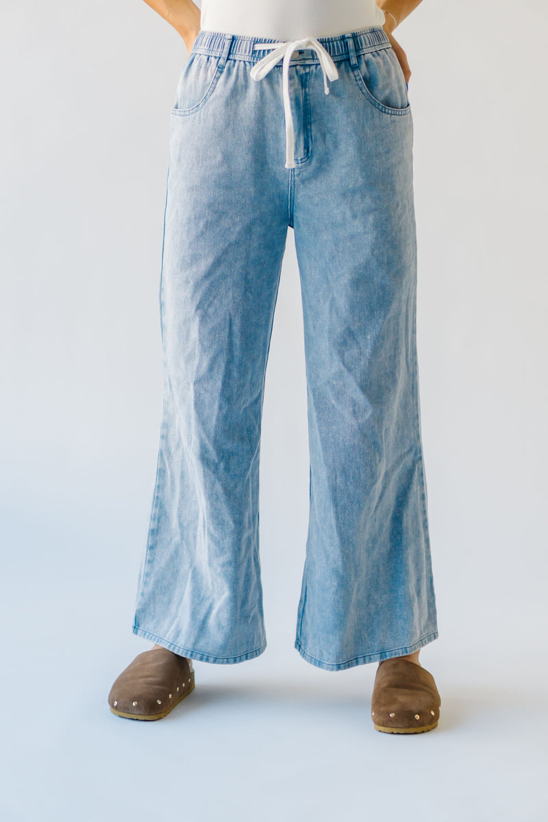 The Towslee Wide Leg Denim Jean in Light Blue