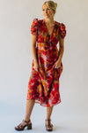 The Fannon Floral Midi Dress in Red Multi