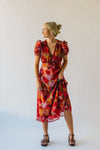 The Fannon Floral Midi Dress in Red Multi