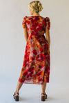 The Fannon Floral Midi Dress in Red Multi