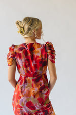 The Fannon Floral Midi Dress in Red Multi