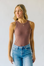 The Cantwell Ribbed Tank in Mauve