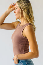 The Cantwell Ribbed Tank in Mauve