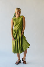 The Genoa Basic Midi Dress in Olive