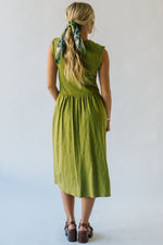 The Genoa Basic Midi Dress in Olive