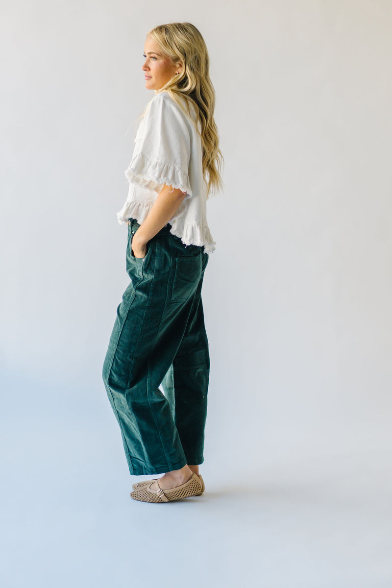 The Kerzman Relaxed Corduroy Pant in Dark Green