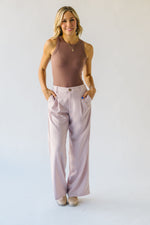 The Hopwood Pinstripe Wide Leg Trouser in Soft Pink