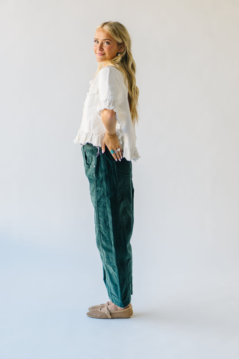 The Kerzman Relaxed Corduroy Pant in Dark Green