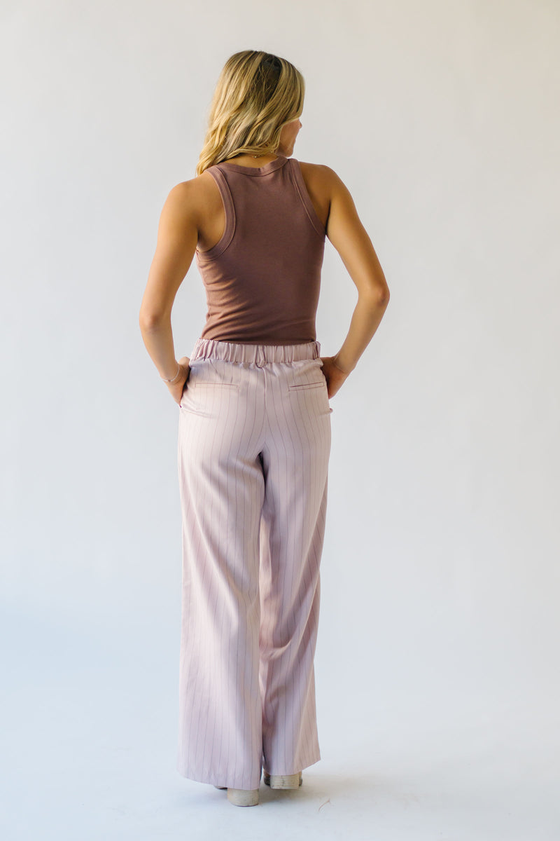 The Hopwood Pinstripe Wide Leg Trouser in Soft Pink