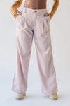 The Hopwood Pinstripe Wide Leg Trouser in Soft Pink