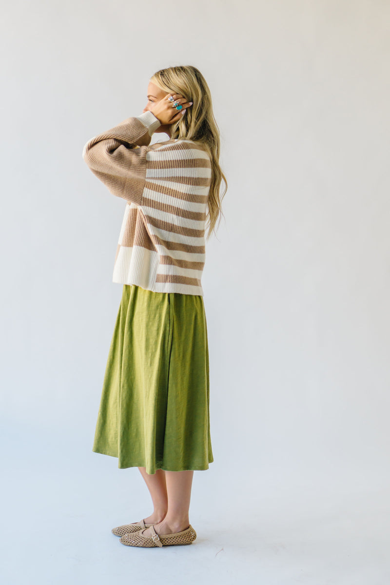 The Simonian Color Block Sweater in Mocha