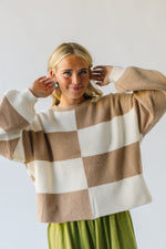 The Simonian Color Block Sweater in Mocha