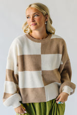 The Simonian Color Block Sweater in Mocha