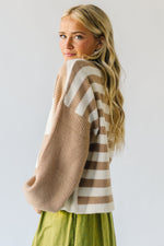 The Simonian Color Block Sweater in Mocha