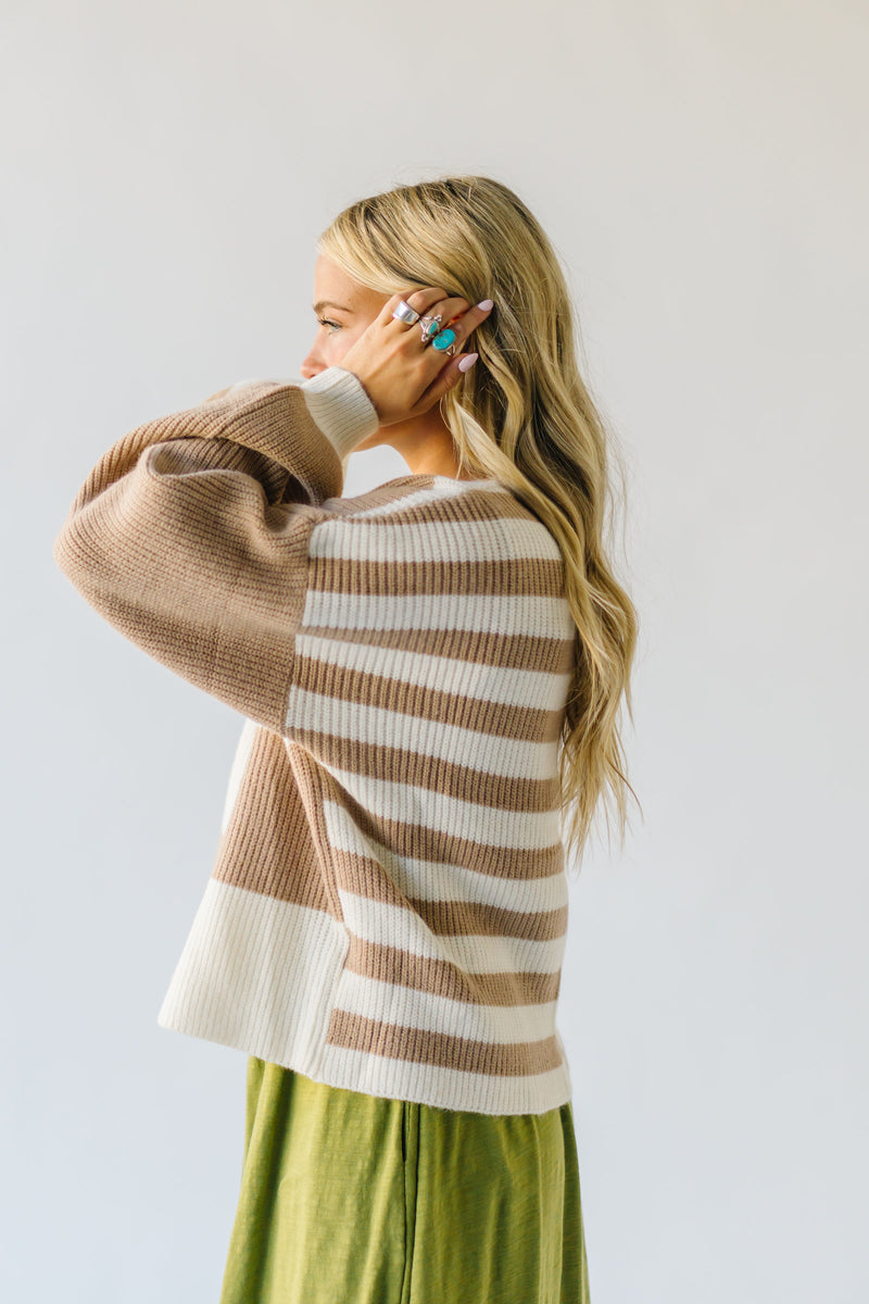 The Simonian Color Block Sweater in Mocha