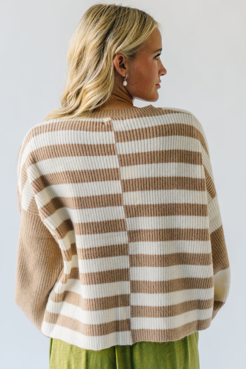 The Simonian Color Block Sweater in Mocha