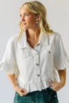 The Talley Ruffle Denim Jacket in White