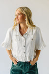 The Talley Ruffle Denim Jacket in White