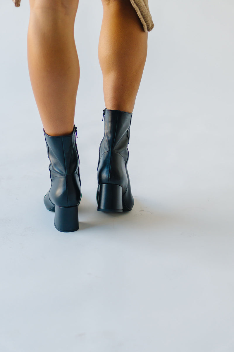 Free People: Wisteria Ankle Boot in Black Leather