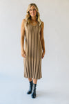 The Pomeroy Textured Midi Dress in Khaki