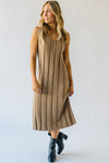 The Pomeroy Textured Midi Dress in Khaki